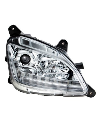 Chrome Projection Headlight With LED Sequential Turn and DRL For 2012-2021 Peterbilt 579- Passenger | Part Number: 35780