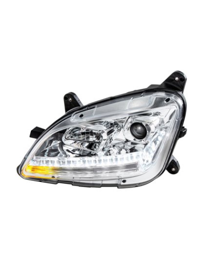 Chrome Projection Headlight With LED Sequential Turn and DRL For 2012-2021 Peterbilt 579- Driver | Part Number: 35779