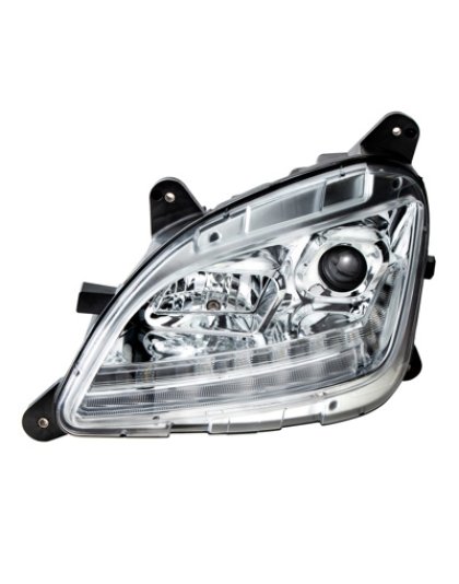 Chrome Projection Headlight With LED Sequential Turn and DRL For 2012-2021 Peterbilt 579- Driver | Part Number: 35779