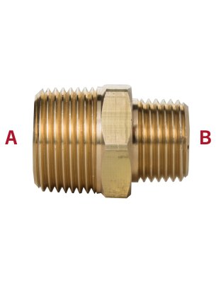 Hex Nipple Reducer 1/4&quot; Thread to 1/8 Thread | Part Number: 122-BA