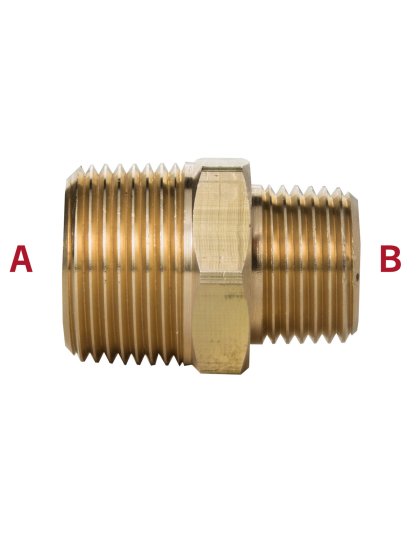 Hex Nipple Reducer 1/4&quot; Thread to 1/8 Thread | Part Number: 122-BA