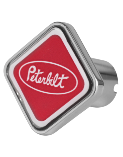 Peterbilt Oval Logo Square Knob Red 440 | Part Number: CK-PB1-S-6340