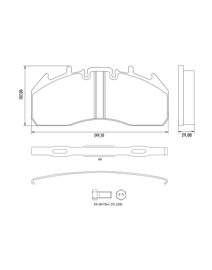 Meritor Brake Pad Repair Kit | Part Number: MPBD1708HD