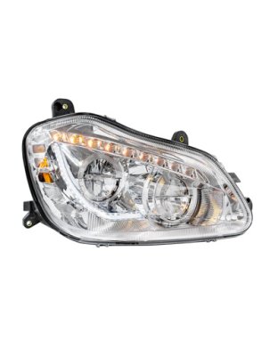 High Power 45 LED Chrome Headlight With Sequential Turn Signal For 2013-2021 Kenworth T680-Passenger | Part Number: 35890